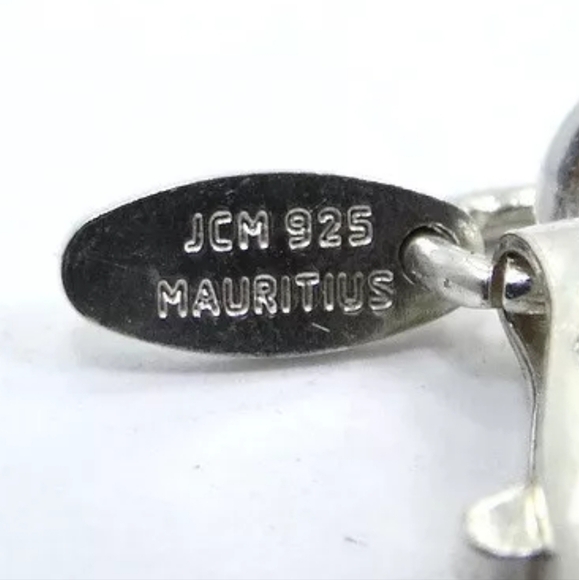 Jacmel Mauritius JCM Sterling Silver 925 Puffy Heart Charm Bracelet 7.5" - Picture 8 of 9
